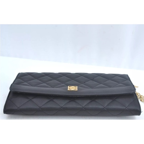 AUTH GIVENCHY Leather Chain Shoulder Cross Body Bag Black - Picture 4 of 7